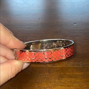 Coach CC Pink & Silver Bangle Bracelet